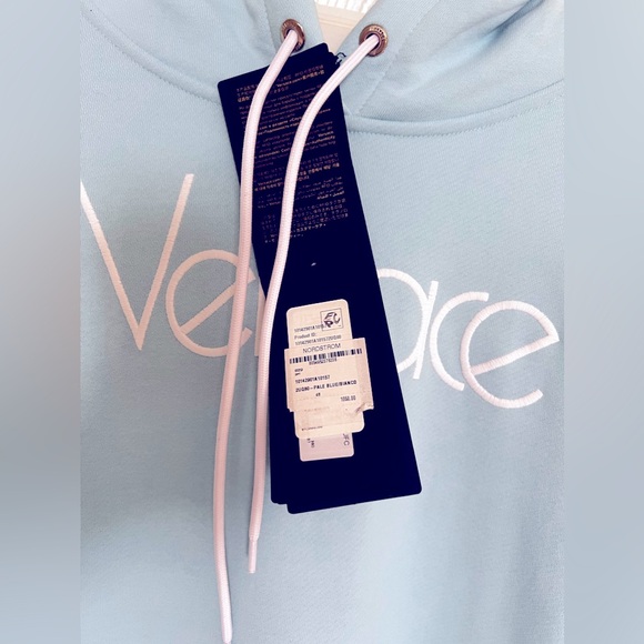 Versace iconic 1978 re-edition Logo Light Blue embroidered oversized hoodie 48 - Picture 6 of 16